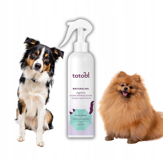Totobi naturlig insektspray mot flått og lopper for hund og katt – 300 ml sprayflaske, hvit farge, vegansk og 99 % naturlige ingredienser med lavendel og nellikolje